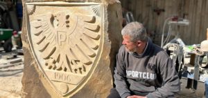 Versteigerung Sandstein Stele Adler SC Preussen Muenster